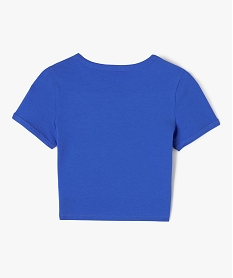 tee-shirt court a manches courtes fille bleu tee-shirtsE852701_3