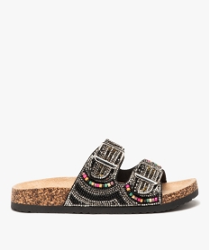 mules femme avec brides a boucle en perles et strass noir sandales plates et nu-piedsE853401_1