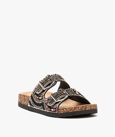 mules femme avec brides a boucle en perles et strass noir sandales plates et nu-piedsE853401_2