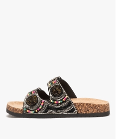 mules femme avec brides a boucle en perles et strass noir sandales plates et nu-piedsE853401_3
