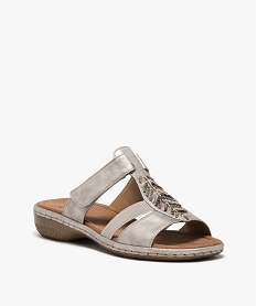 mules femme confort a scratch dessus perles fantaisie gris mules et sabotsE853701_2