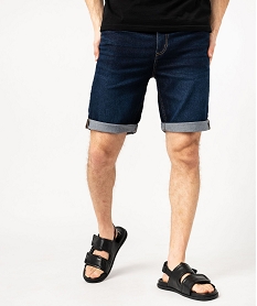 GEMO Bermuda en jean stretch coupe droite homme bleu standard