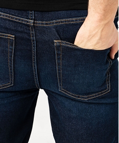 bermuda en jean stretch coupe droite homme bleu shorts en jeanE854701_2