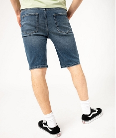 bermuda en jean stretch et delave coupe droite homme gris shorts en jeanE854801_3