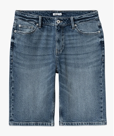 bermuda en jean stretch et delave coupe droite homme gris shorts en jeanE854801_4