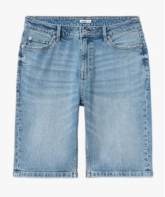 bermuda en jean stretch et delave coupe droite homme gris shorts en jeanE854901_4