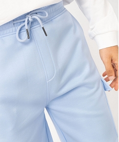 bermuda en maille molletonnee coupe cargo homme bleu short en molletonE855501_2