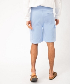bermuda en maille molletonnee coupe cargo homme bleu short en molletonE855501_3