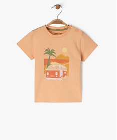 tee-shirt a manches courtes avec motif estival bebe garcon orange tee-shirts manches courtesE855901_4