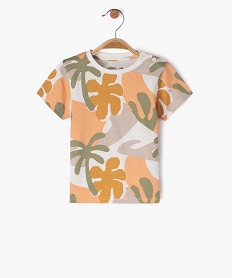 tee-shirt a manches courtes a motifs palmiers bebe garcon beige tee-shirts manches courtesE856101_4