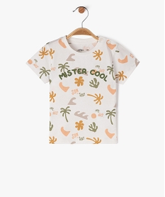 tee-shirt a manches courtes a motifs palmiers bebe garcon beige tee-shirts manches courtesE856201_4