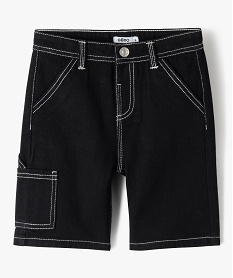 GEMO Bermuda en jean coloré à poche latérale garçon Noir