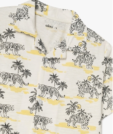 chemise col cubain imprimee en jersey de coton flamme garcon beigeE857101_2