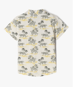 chemise col cubain imprimee en jersey de coton flamme garcon beigeE857101_3