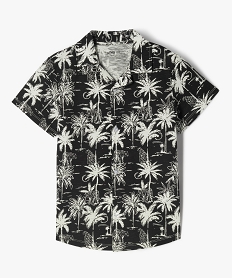 chemise col cubain imprimee en jersey de coton flamme garcon noirE857201_1