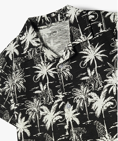 chemise col cubain imprimee en jersey de coton flamme garcon noirE857201_2
