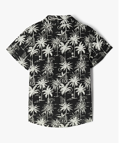 chemise col cubain imprimee en jersey de coton flamme garcon noirE857201_3