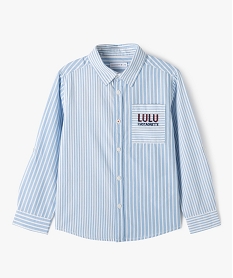 GEMO Chemise manches longues à rayures et imprimé garçon - LuluCastagnette Bleu