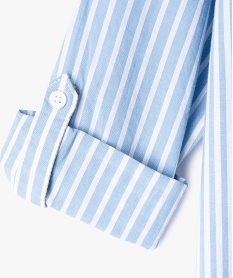 chemise manches longues a rayures et imprime garcon - lulucastagnette bleuE857301_3