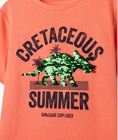 tee-shirt manches courtes a motif en sequins reversibles garcon orange tee-shirtsE857901_2