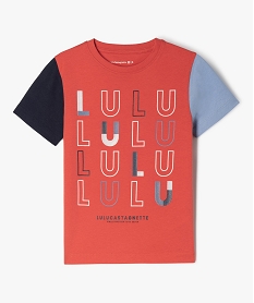 tee-shirt manches courtes a motif en relief garcon - lulucastagnette rouge tee-shirtsE858101_1