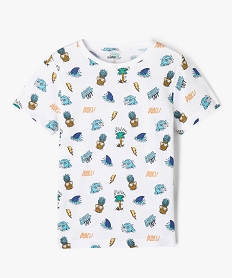 GEMO Tee-shirt à manches courtes avec motif été garçon Blanc