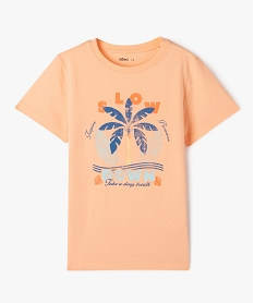 tee-shirt a manches courtes avec motif ete garcon orangeE858801_1