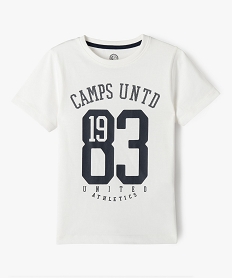 tee-shirt manches courtes en coton imprime garcon - camps united beigeE858901_1