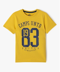 GEMO Tee-shirt manches courtes en coton imprimé garçon - Camps United Jaune