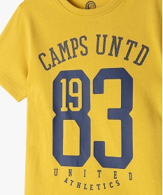 tee-shirt manches courtes en coton imprime garcon - camps united jaune tee-shirtsE859001_2