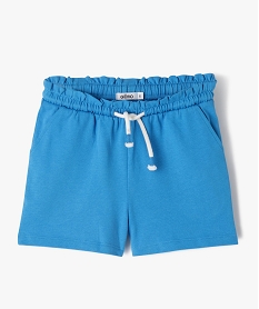 GEMO Short en maille avec taille élastique fille bleu standard
