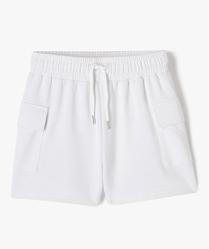 GEMO Short en maille ample avec poches à rabat fille blanc standard