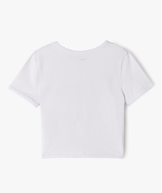 tee-shirt manches courtes court et imprime fille blanc tee-shirts manches courtesE861701_4