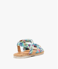sandales fille a bride drapee en tissu et scratch a motifs bleu sandales et nu-piedsE862401_4