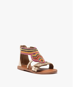 sandales fille dessus en perles et metallise a zip goldE862501_2