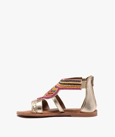 sandales fille dessus en perles et metallise a zip goldE862501_3