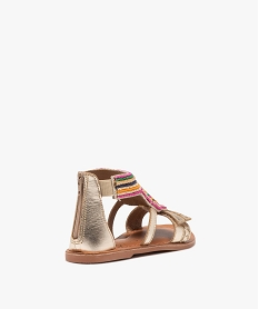sandales fille dessus en perles et metallise a zip goldE862501_4