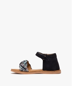 sandales fille en cuir avec bride scratch et talon ferme noir sandales et nu-piedsE862801_3