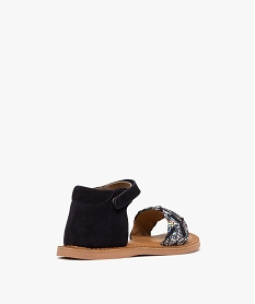 sandales fille en cuir avec bride scratch et talon ferme noir sandales et nu-piedsE862801_4