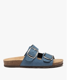 GEMO Mules femme à double bride à boucles unies bleu standard