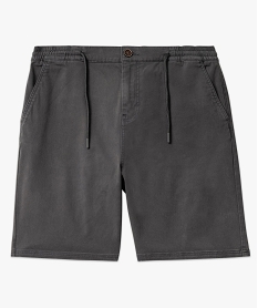 bermuda chino en coton stretch et taille elastiquee homme grisE865701_4