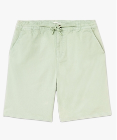 bermuda chino en coton stretch et taille elastiquee homme vertE865801_4