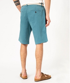 bermuda chino en coton stretch coloris unique avec ceinture homme vert vif shorts et bermudasE866101_3