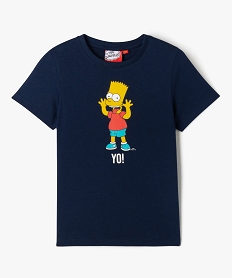 GEMO Tee-shirt manches courtes imprimé Bart garçon - The Simpsons Bleu