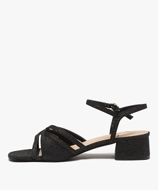 sandales fille a talon carre pailletees et a fines brides noir vif sandales et nu-piedsE868401_3