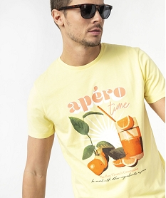 tee-shirt manches courtes a motif estival homme jaune tee-shirtsE870701_2