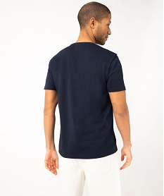 tee-shirt manches courtes a motif estival homme bleuE870801_3