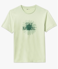 tee-shirt manches courtes a motif estival homme vert tee-shirtsE870901_4