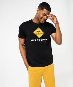 GEMO Tee-shirt manches courtes imprimé homme - Roadsign Noir