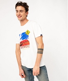 GEMO Tee-shirt à manches courtes avec motif paysage homme - Roadsign Blanc
